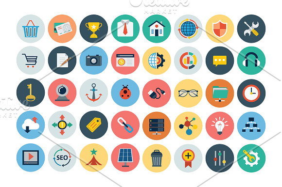 125+ Seo and Marketing Flat Icons in Marketing Icons - product preview 2