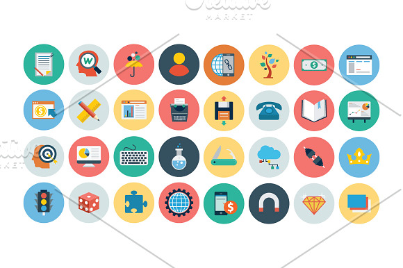 125+ Seo and Marketing Flat Icons in Marketing Icons - product preview 3