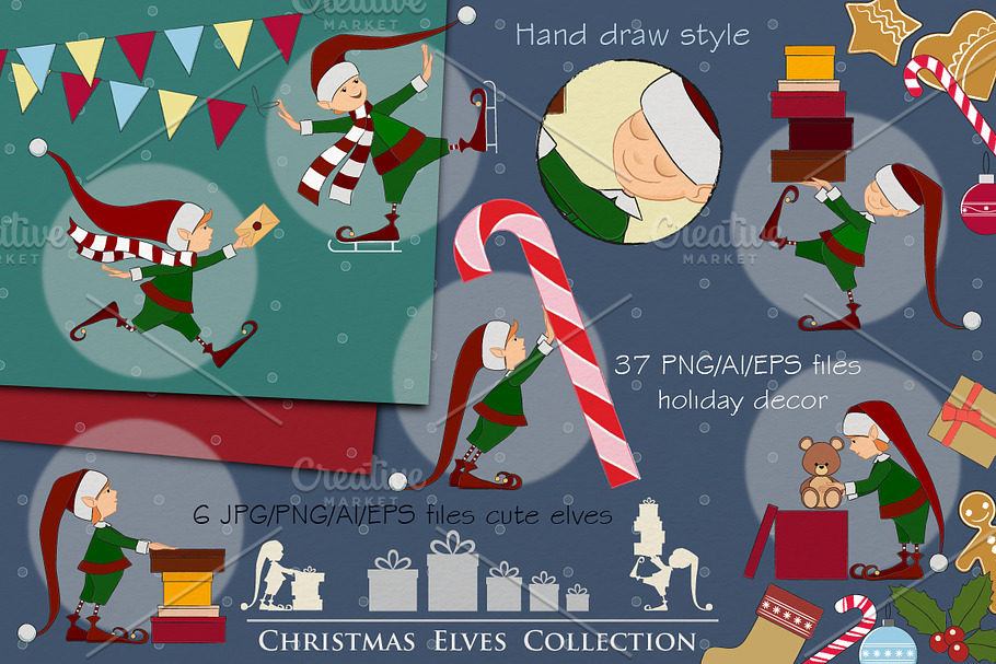 Christmas Elves Collection. Elf Set.