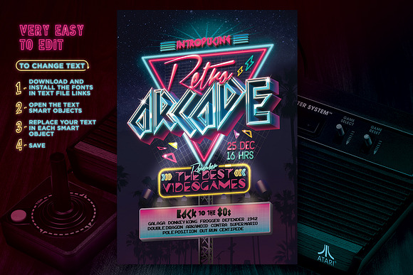 Retro Luminous Sign Template in Flyer Templates - product preview 1