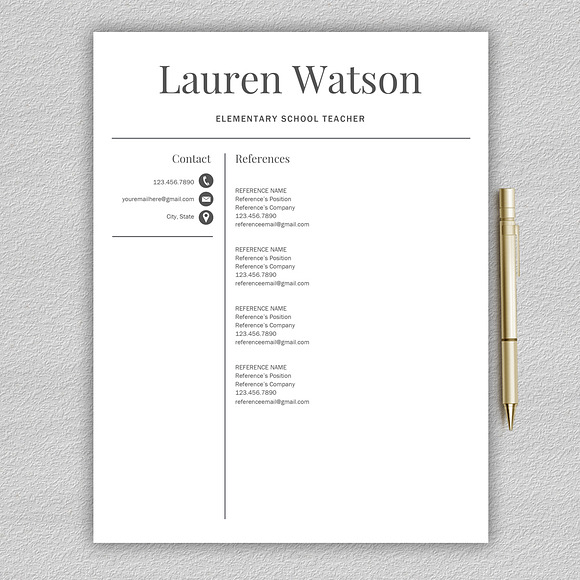 Resume Template | Teacher CV in Resume Templates - product preview 4