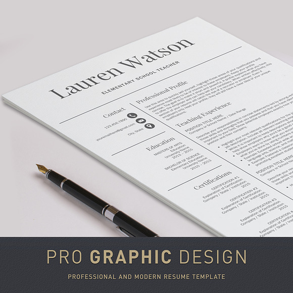 Resume Template | Teacher CV in Resume Templates - product preview 6