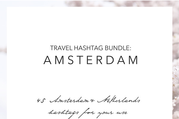 Amsterdam Holland Instagram Hashtags