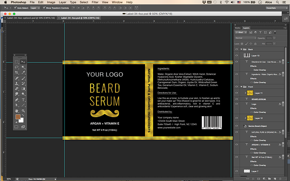 Beard Serum Label Template ID34 in Flyer Templates - product preview 2
