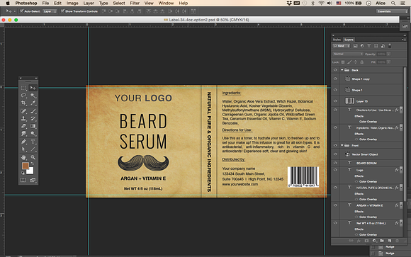 Beard Serum Label Template ID34 in Flyer Templates - product preview 4