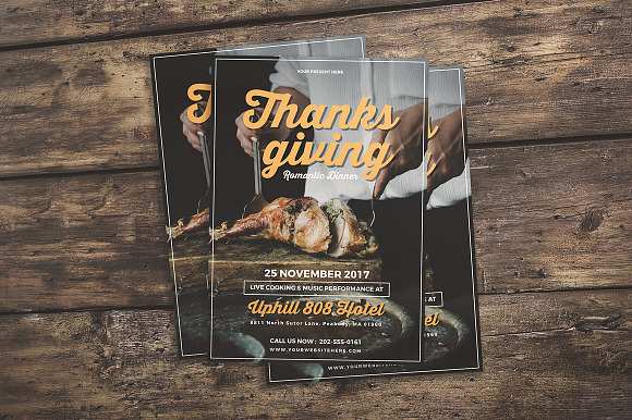 Thanksgiving Dinner Flyer in Flyer Templates - product preview 2