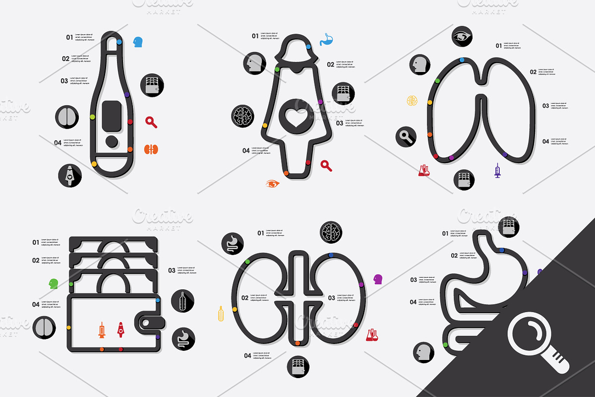9 MEDICINE infographics in Illustrations - product preview 8