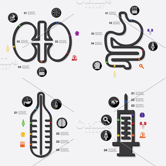 9 MEDICINE infographics in Illustrations - product preview 2