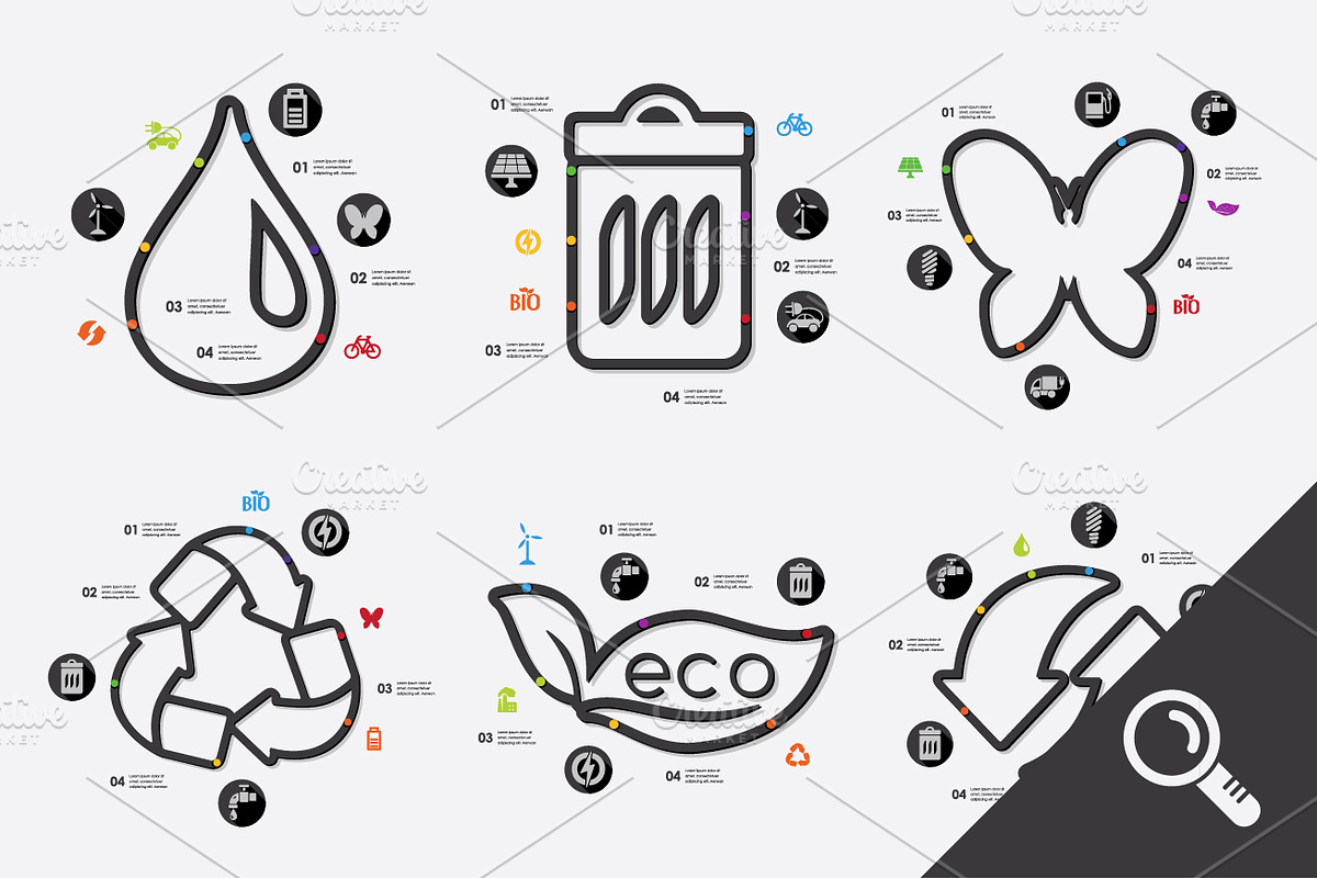 9 ECOLOGY infographics in Illustrations - product preview 8