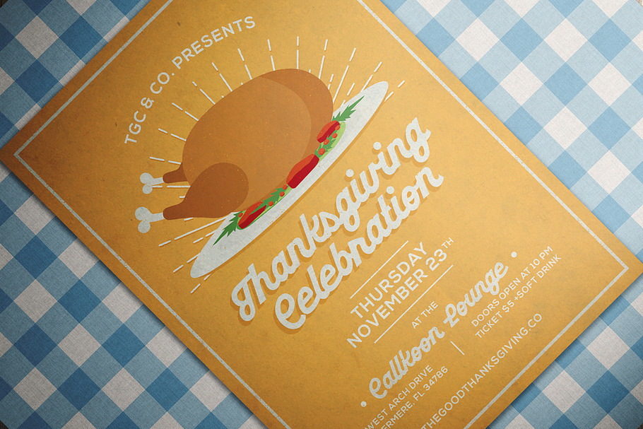 Vintage Thanksgiving Flyer in Flyer Templates - product preview 8
