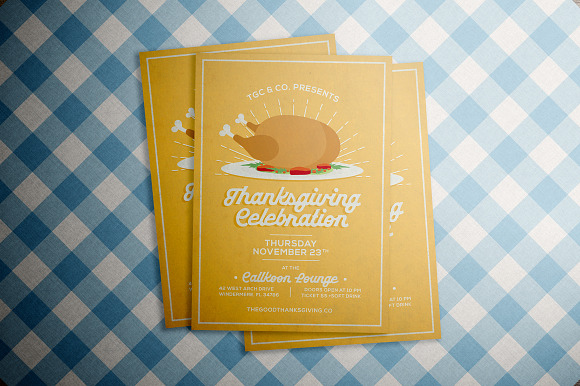 Vintage Thanksgiving Flyer in Flyer Templates - product preview 1