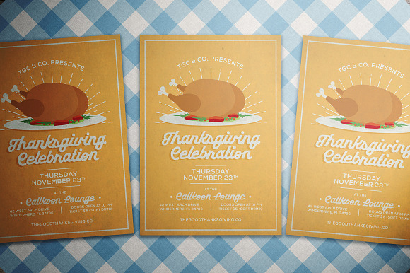 Vintage Thanksgiving Flyer in Flyer Templates - product preview 2