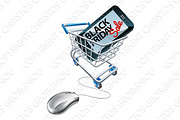 Black Friday Sale Phone Mouse Trolley Sign