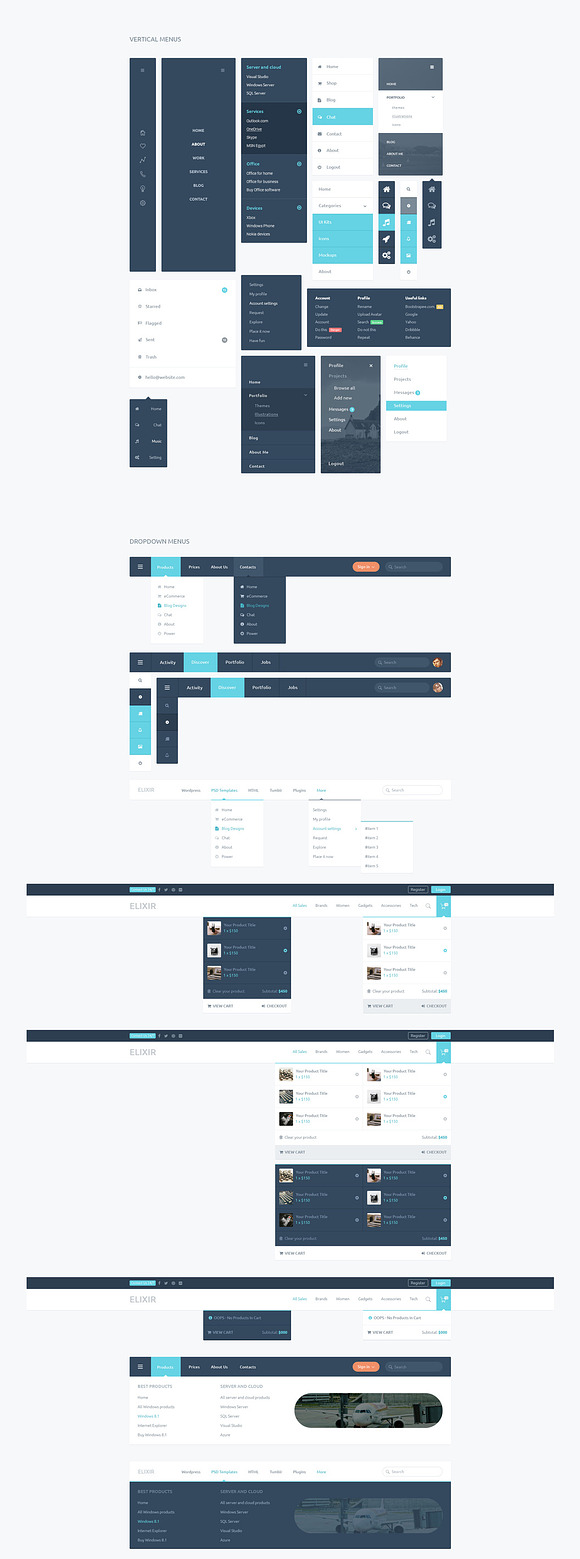 Elixir | Huge UI Kit & PSD Templates in UI Kits and Libraries - product preview 1
