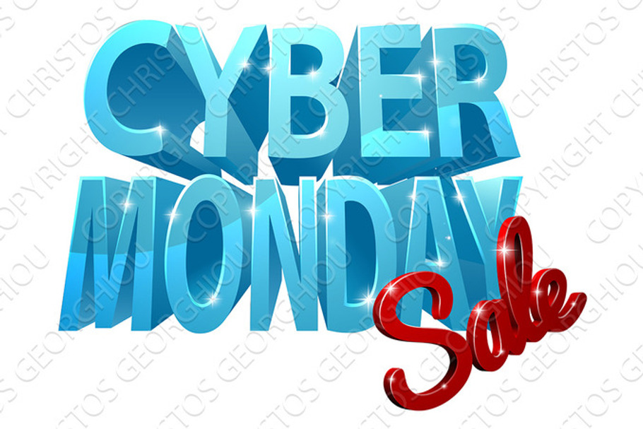 Cyber Monday Sale 3D Sign in Illustrations - product preview 8