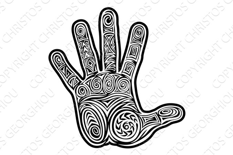 Abstract Hand Pattern Design Concept in Illustrations - product preview 8