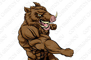 Boar sports mascot fighting