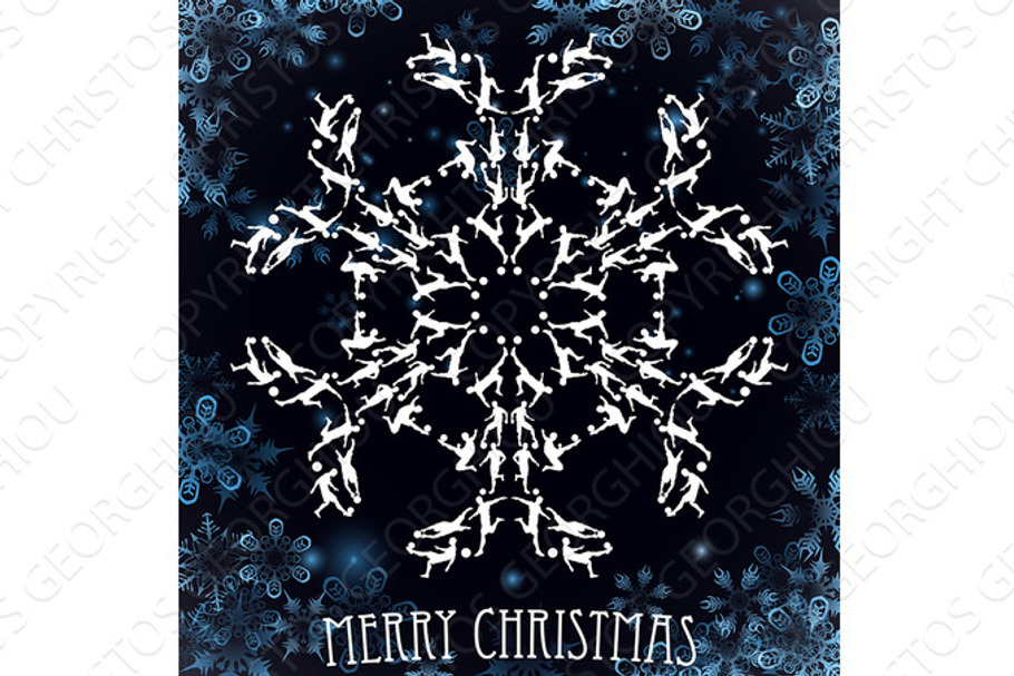 Soccer Silhouette Christmas Snowflake in Illustrations - product preview 8