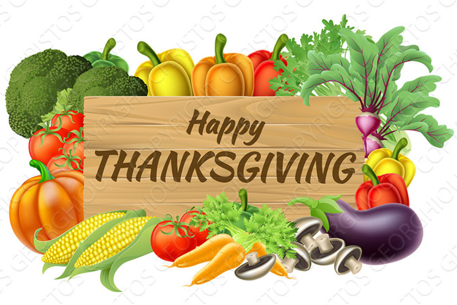 Thanksgiving Fruits and Vegetable Produce Sign in Illustrations - product preview 8