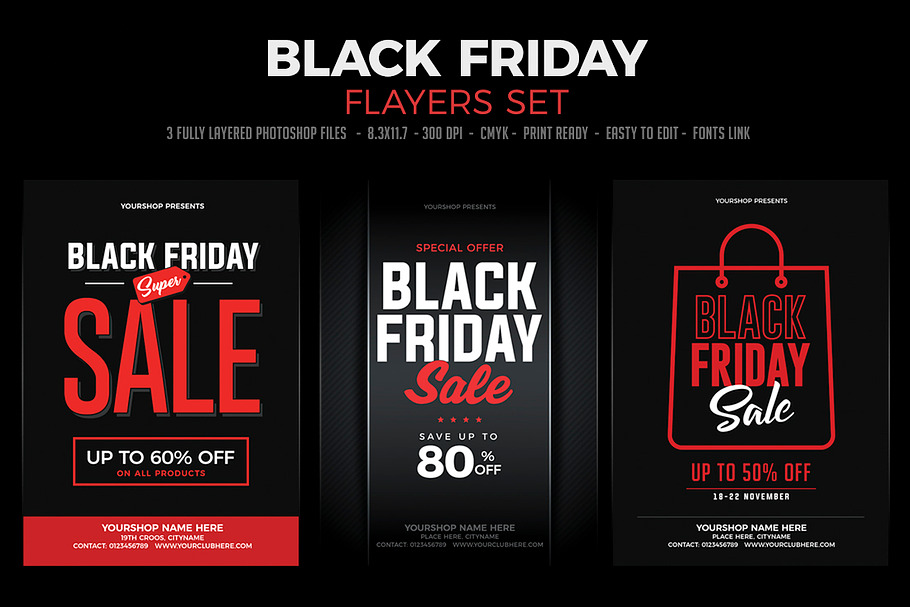 Black Friday Sale Flyer Set