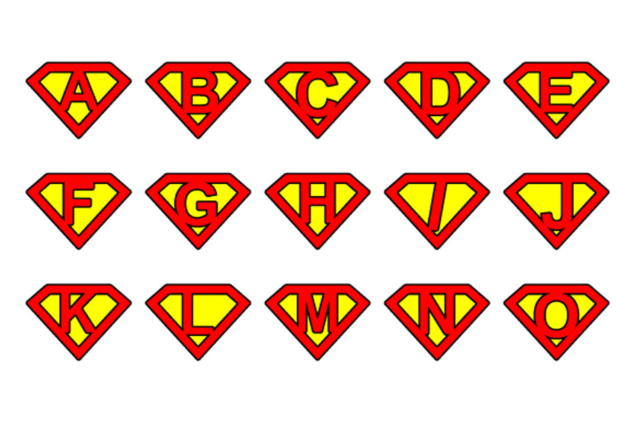 Super alphabet letters - rounded