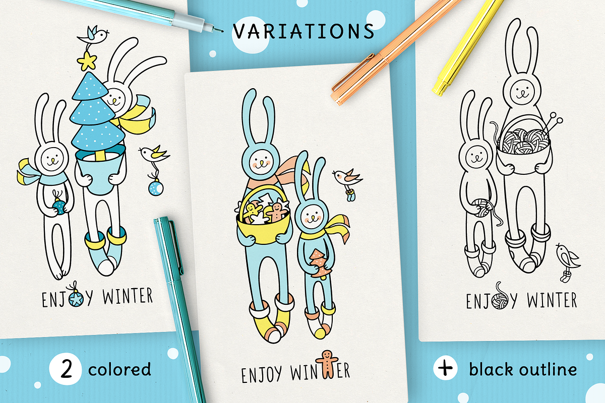 ENJOY WINTER | DESIGN SET in Illustrations - product preview 8