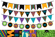 Halloween Bunting and Backgrounds