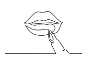 Beautiful Woman lips make up logo.