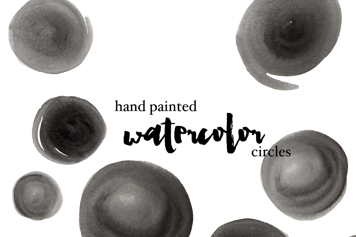 Hand painted watercolor circles in Objects - product preview 8