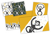 Monkey illustrations and patterns