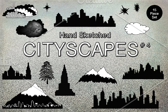 Handsketched Cityscape Clipart Set 4 in Illustrations - product preview 2