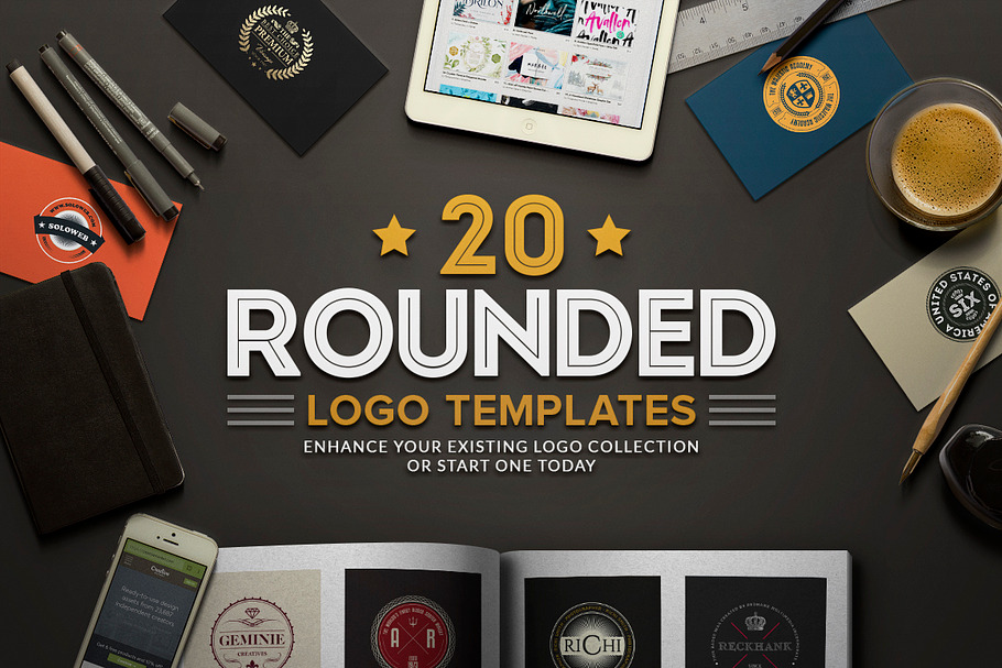 20 Rounded Logos Badges in Logo Templates - product preview 8