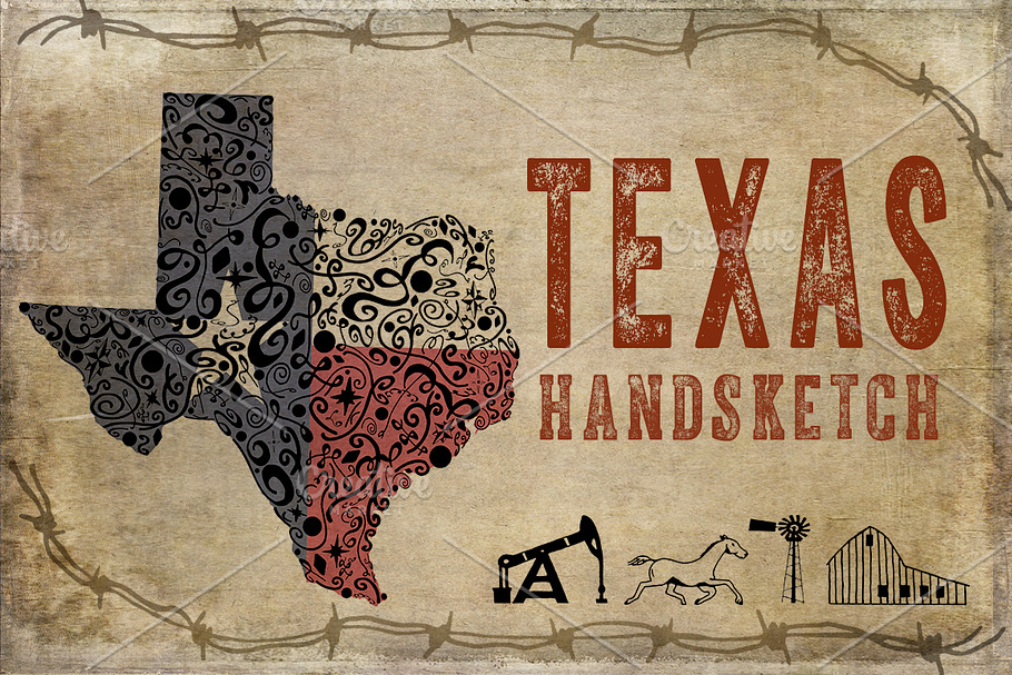 Texas Hand Sketched Illustrations