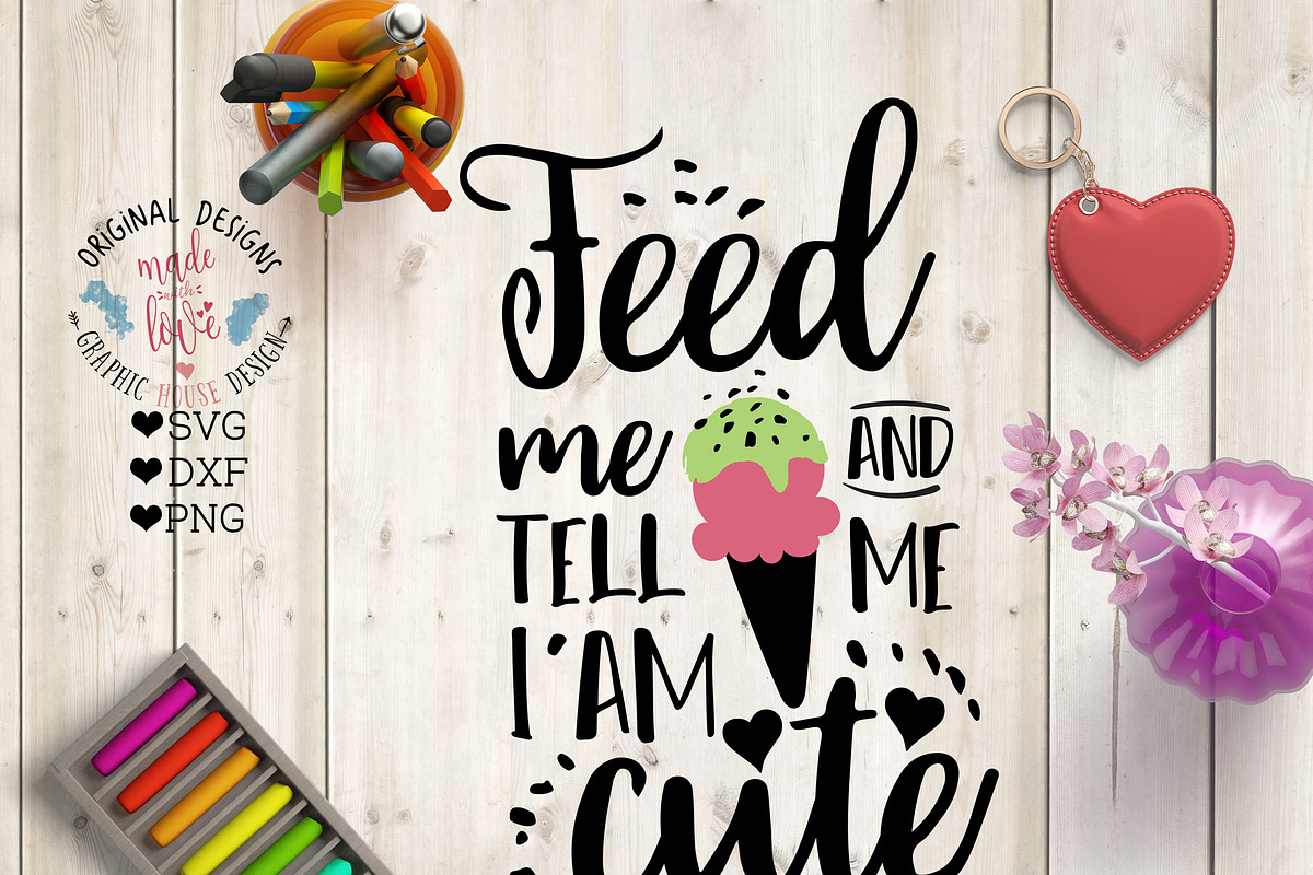 Feed Me Ice Cream & Tell me I'm Cute in Illustrations - product preview 8