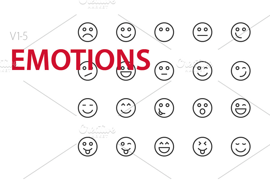100 Emotions UI icons in Graphics - product preview 8