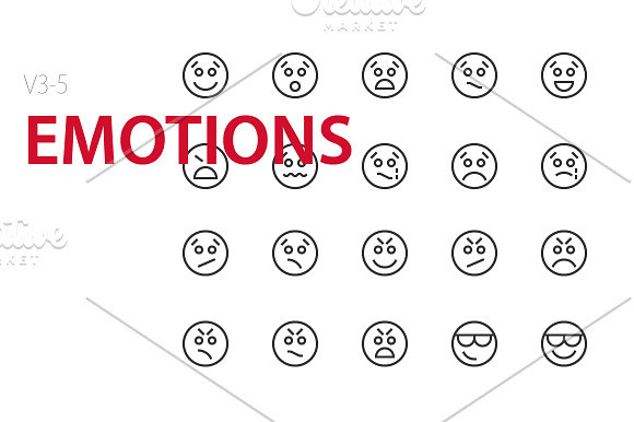 100 Emotions UI icons in Graphics - product preview 2