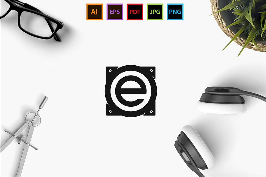 Audio E  in Logo Templates - product preview 8