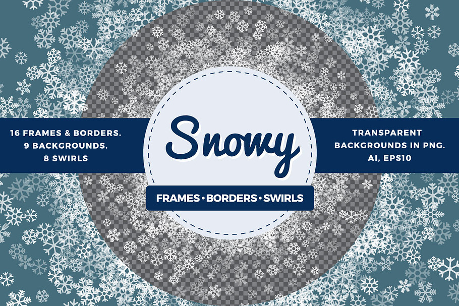 Transparent snowflakes bundle in Patterns - product preview 8