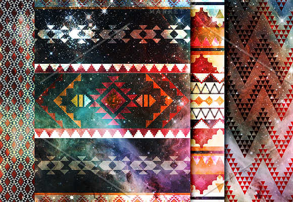 Tribal Aztec Galaxy Digital Paper in Patterns - product preview 1