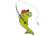 Trout Fly Fishing Rod Hook Cartoon