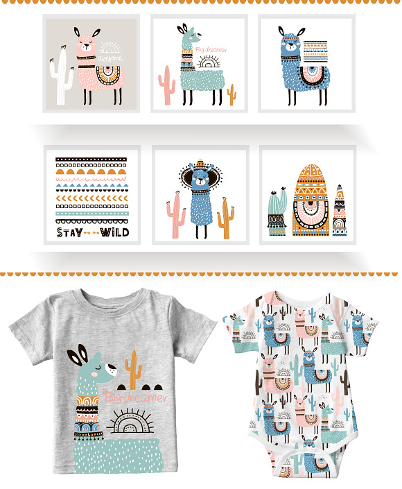 Llama cute tribal collection in Illustrations - product preview 1