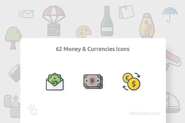 62 Money & Currencies Color Icons