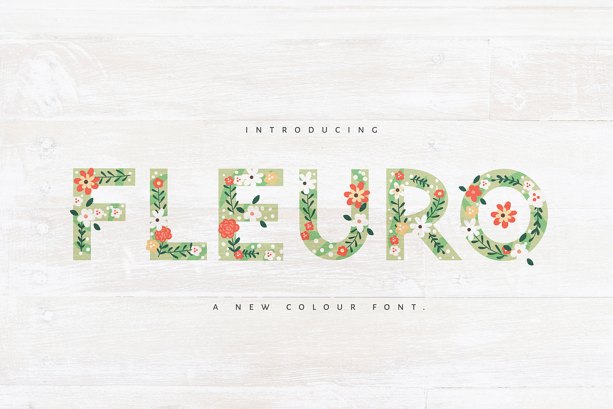 NEW! FLEURO Colour Font :) in Colorful Fonts - product preview 8