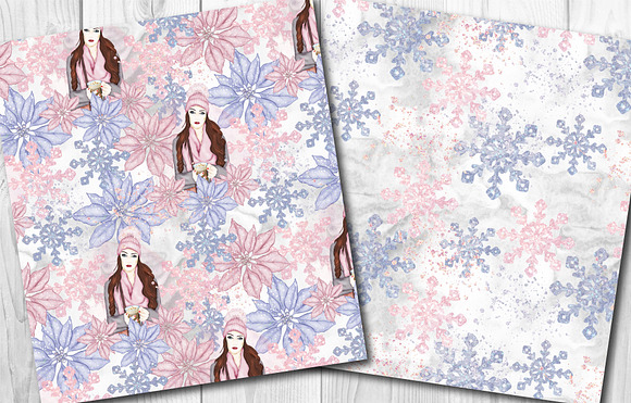Winter fashion seamless patterns in Patterns - product preview 2