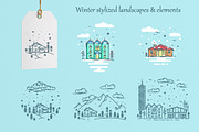 Winter lanscapes - linear style