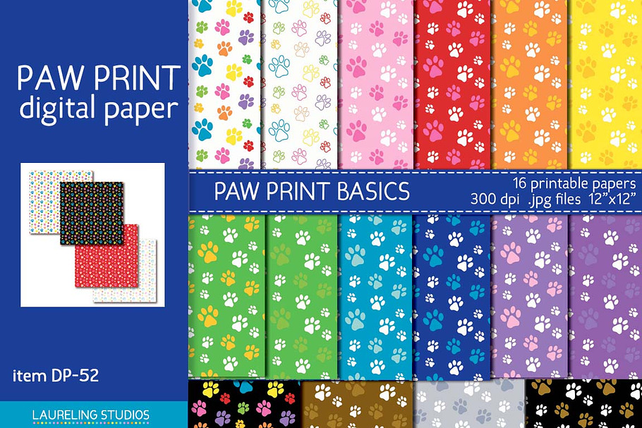 Paw Print patterns/digital paper