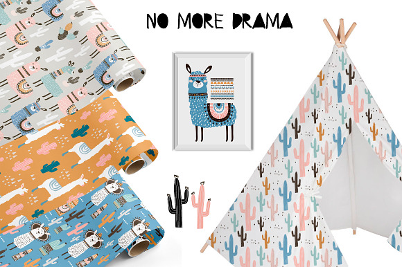 Llama cute tribal collection in Illustrations - product preview 6