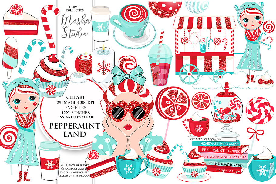 PEPPERMINT LAND clipart in Illustrations - product preview 8