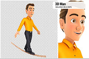 3D Man Walking on a Rope