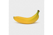 Realistic banana icon.